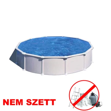 GRE fehér föld feletti fémfalú kör medence, Ø300 x 120 cm 0,3mm NEM SZETT