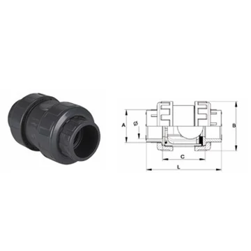 D50 PVC golyós visszacsapó szelep Hidroten