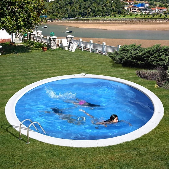 GRE süllyesztett fémpalástos kör medence,  Ø 350 x 120 cm 0,5mm NEM SZETT