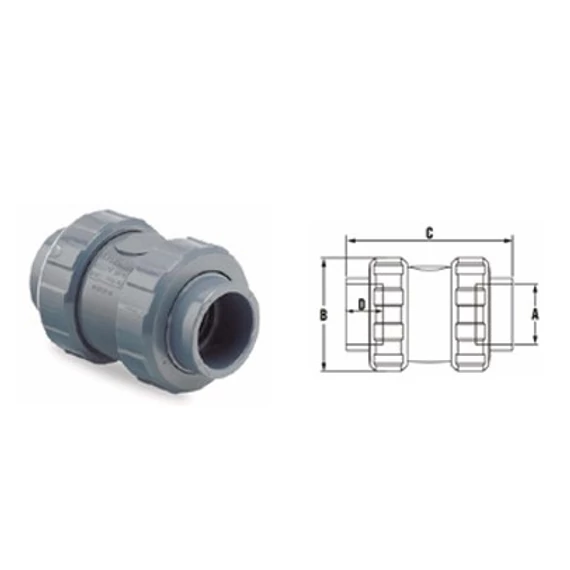 D50 PVC visszacsapó szelep Hidroten